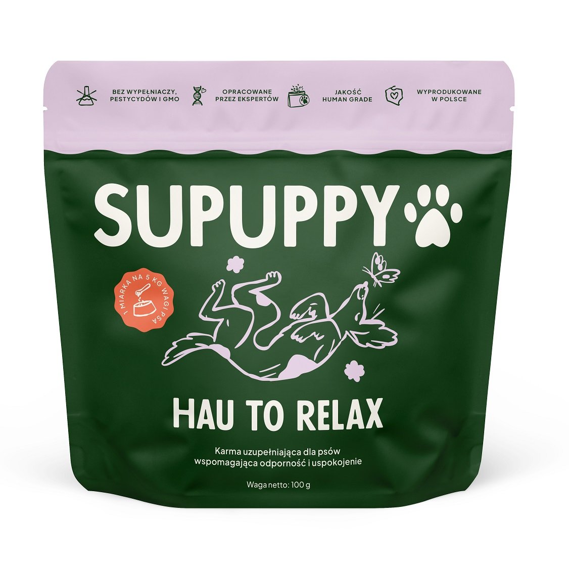 Supuppy Hau to relax Suplementy dla psów w proszku 100 g