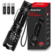 Latarki - Latarka ręczna LED 3W + COB 3W, TS-1855 z akumulatorem 1200mAh, kabel microUSB, czerwona. - miniaturka - grafika 1