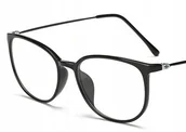 Okulary korekcyjne, oprawki, szkła - Okulary korekcyjne plusy czarne +2 - miniaturka - grafika 1