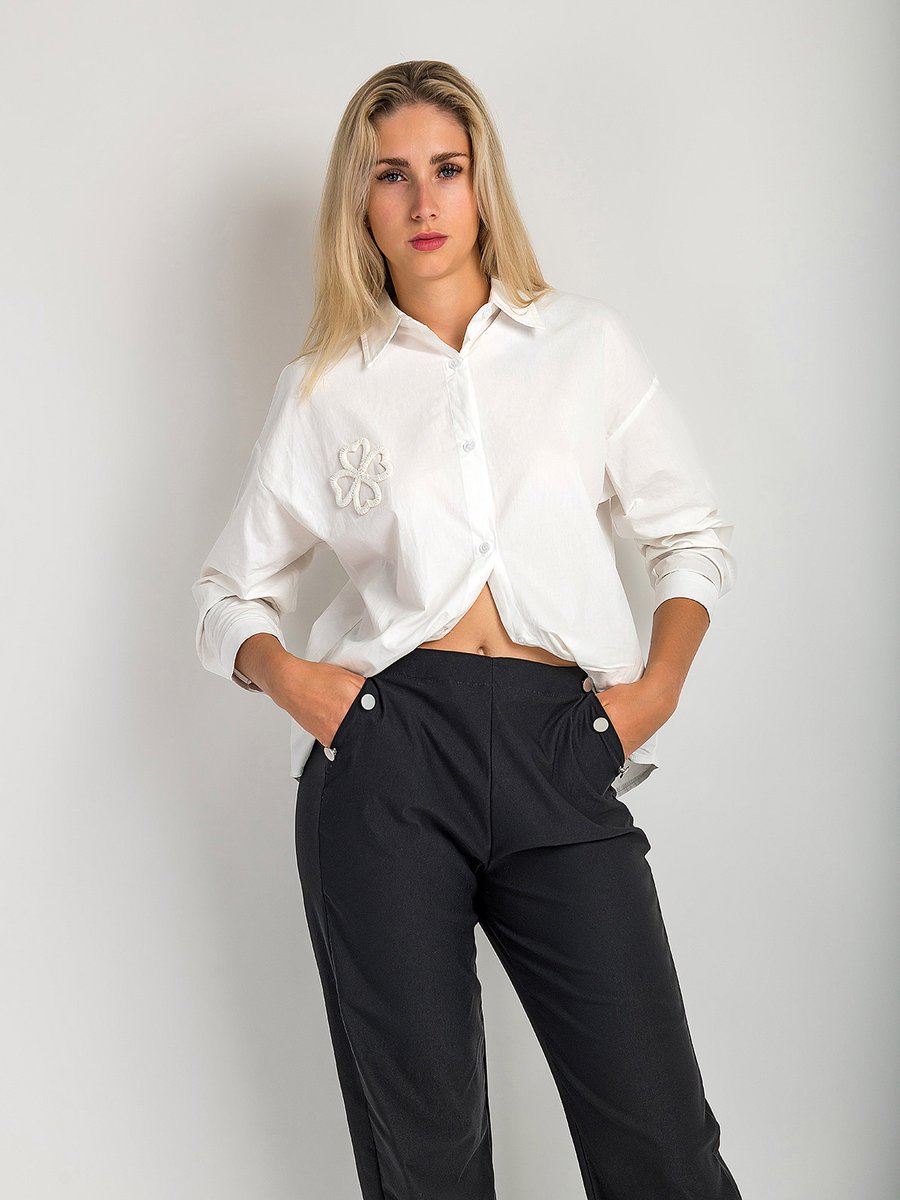 Koszula bawełniana biały L