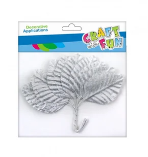 Craft with Fun Ozdoba dekoracyjna Drucik Lisc 5,5cm 12szt Sreb12/960 - Pozostałe akcesoria dla plastyków - miniaturka - grafika 1