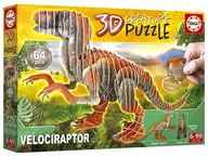 Puzzle - Puzzle 3D Dinozaury - Welociraptor 64 el. G3 - Educa - miniaturka - grafika 1