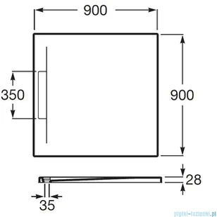 Roca Pyros 90x90cm brodzik kwadratowy konglomeratowy szary łupek AP90138438401200 | - Brodziki prysznicowe - miniaturka - grafika 2