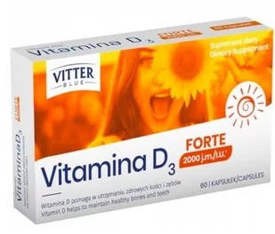 Diagnosis S.A. Vitter Blue Vitamina D3 FORTE 2000 j.m. 60 kapsułek 3543861 - Witaminy i minerały - miniaturka - grafika 1