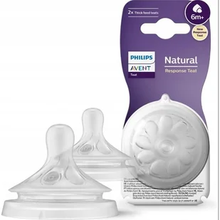 AVENT Smoczek Natural Response 2szt. kaszka 6m+ 966/02 - Smoczki do butelek - miniaturka - grafika 1
