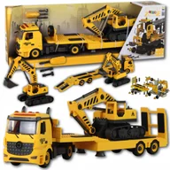 Zabawki zdalnie sterowane - DUŻA LAWETA DO SKŁADANIA KOPARKA GĄSIENICOWA DŹWIĘK ŚWIATŁA DIY ZESTAW - miniaturka - grafika 1