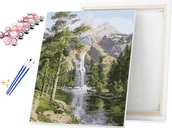 Malowanie po numerach - Obraz do Malowania po numerach Górski Wodospad / beliart - miniaturka - grafika 1