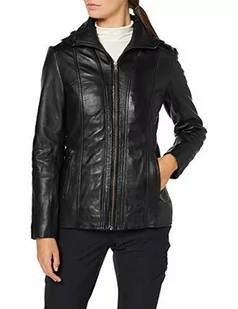 Urban Leather Damski lederjacke z kapturem SK1, M, czarny UR-113 - Kurtki damskie - miniaturka - grafika 1