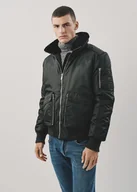 Kurtki męskie - Ciemnozielona ocieplana pilotka męska - miniaturka - grafika 1