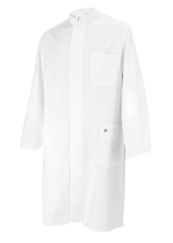 BP 1324-152-21-49 Płaszcz męski, długi rękaw, stójka, 205,00 g/m², czysta bawełna, biały, 49