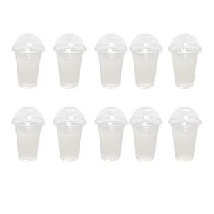 100 sztuk 380 ml Jednorazowe przezroczyste plastikowe kubki z otworem Pokrywki kopuły do herbaty Sok owocowy Mleko Herbata z pokrowcami - Herbata - miniaturka - grafika 1