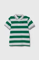 Koszulki dla chłopców - United Colors of Benetton polo bawełniane dziecięce kolor czerwony wzorzysty - miniaturka - grafika 1