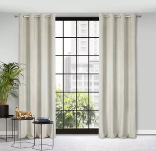 Euro Firany Zasłona Velvet Eliza 140 x 250 Przelotka Beżowy 1218093 - Zasłony - miniaturka - grafika 1