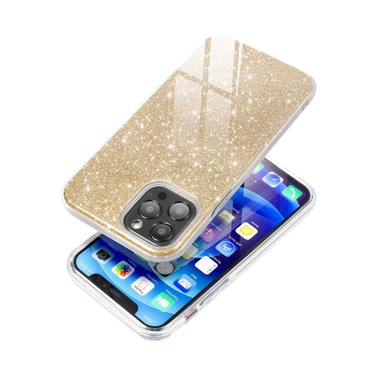 Pokrowiec König Design kompatybilny z Samsung Galaxy A72 - plastikowe, miękkie etui na telefon komórkowy w kolorze złotym