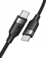 Kable USB - Kabel VEGER USB Typ C do typ C PD 100W 5A CC02 1,5m czarny oplot 150cm - miniaturka - grafika 1