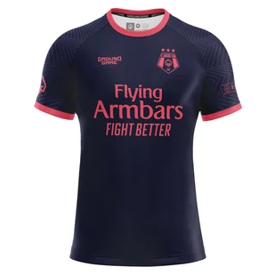 Rashguard do MMA/BJJ męski Ground Game FC Armbar granatowy z krótkim rękawem - Kimona, stroje i obuwie - miniaturka - grafika 1