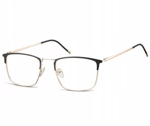 Sunoptic Oprawki korekcyjne zerówki okulary męskie prostokątne 893 złoty + czarny - Okulary korekcyjne, oprawki, szkła - miniaturka - grafika 1