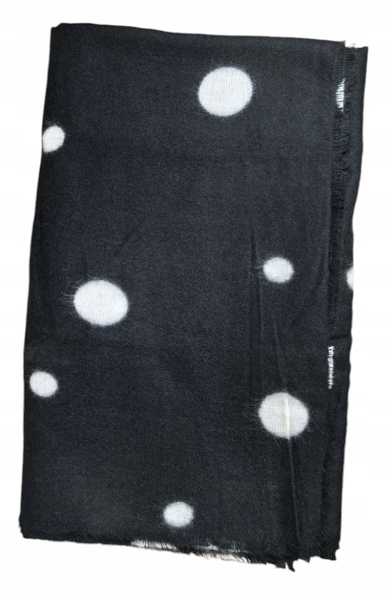 OVS CIEPŁY WEŁNIANY SZALIK DAMSKI W GROCHY JESIEŃ / ZIMA ROZM. 78 X 195 CM