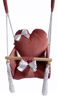 Leżaczki i huśtawki - HUŚTAWKA DZIECI SERCE BORDOWY dom pokojowa ogród - miniaturka - grafika 1