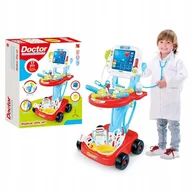 Zabawy w naśladowanie dorosłych - ZESTAW Lekarza Mały DOKTOR EKG AKCESORIA WÓZEK XL - miniaturka - grafika 1