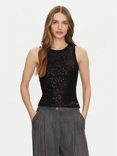 Guess Top W5GP06 KCS10 Czarny Regular Fit - Koszulki i topy damskie - miniaturka - grafika 1