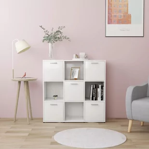 vidaXL Regał, biały, 90x30x90 cm, płyta wiórowa - Regały - miniaturka - grafika 1
