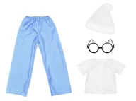 Stroje karnawałowe - ZESTAW SMERF WAŻNIAK BIAŁO-BŁĘKITNY 116-128 4el - miniaturka - grafika 1