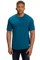 Koszulki męskie - JP 1880 Męski t-shirt z rękawami do łokci z dużym haftem, niebiesko-zielony, 6XL, niebiesko-zielony, 6XL - miniaturka - grafika 1