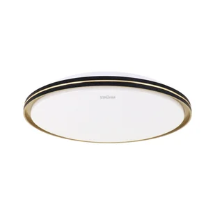 Plafon LED glamour czarny ze złotym paskiem FIESTA 24W 42cm zmienna barwa - Lampy sufitowe - miniaturka - grafika 1