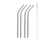Słomki do napojów - Słomki rurki łamane wielokrotnego użytku metalowe - 4 szt. - miniaturka - grafika 1