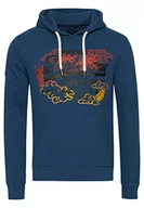Bluzy męskie - Superdry Vintage VL Narrative Hood Ub Bluza męska, Niebieska butelka, XS - miniaturka - grafika 1