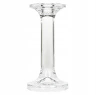 Świeczniki - ŚWIECZNIK SZKLANY przezroczysty retro wys. 18cm - miniaturka - grafika 1