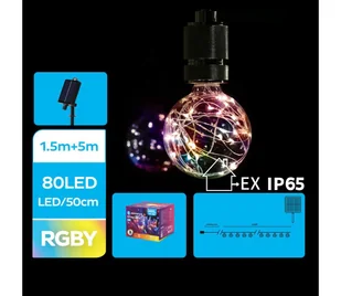 Aigostar - LED Solarny łańcuch bożonarodzeniowy 10xLED/8 funkcji 6,5m IP65 wielobarwny - Lampy ogrodowe - miniaturka - grafika 1