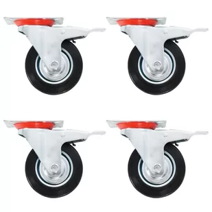 Kółka skrętne VIDAXL, 100 mm, 24 szt. - Wózki magazynowe - miniaturka - grafika 1