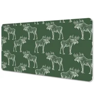 Podkładki na biurko - Mata ochronna na biurko Łosie na zielonym tle 120x60 cm - miniaturka - grafika 1