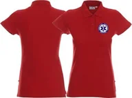 Odzież robocza - Promostars LPP - Koszulka Polo damska PAŃSTWOWE RATOWNICTWO MEDYCZNE czerwona - miniaturka - grafika 1