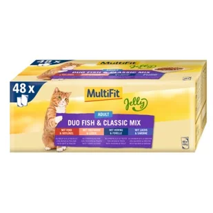 MultiFit Adult Jelly Duo Fish & Classic Mix Zestaw mieszany 48x100 g - Mokra karma dla kotów - miniaturka - grafika 1