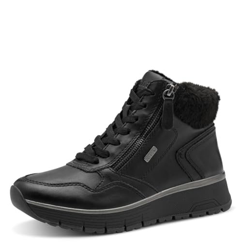 Jana Damskie buty Lace Boot Flat TEX + wegańskie modne kozaki, czarne, 38 EU, czarny, 38 EU