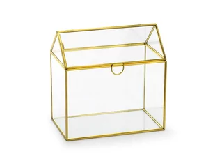Party Deco Szklane pudełko na koperty z życzeniami, prezentami - 1 szt. PUDTM9-019ME - Wesele i ślub - miniaturka - grafika 1