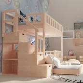 Łóżka dla dzieci i młodzieży - Łóżko piętrowe ze sklejki mały azyl - miniaturka - grafika 1