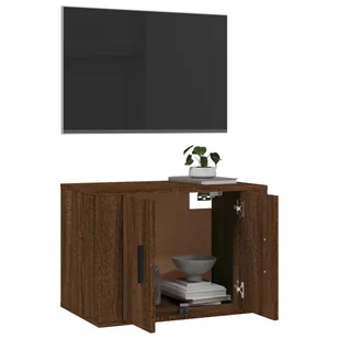 Lumarko Wisząca szafka telewizyjna, brązowy dąb, 57x34,5x40 cm - Szafki RTV - miniaturka - grafika 6