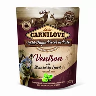 Mokra karma dla psów - Carnilove Dog Pouch Venison&Stawberry Leaves 300g - miniaturka - grafika 1