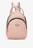 Plecaki - Różowy Pikowany Plecak z Odpinanym Paskiem Eirima - miniaturka - grafika 1