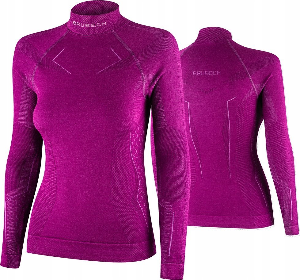 Brubeck LS1665W Bluza damska EXTREME MERINO fuksjowy L