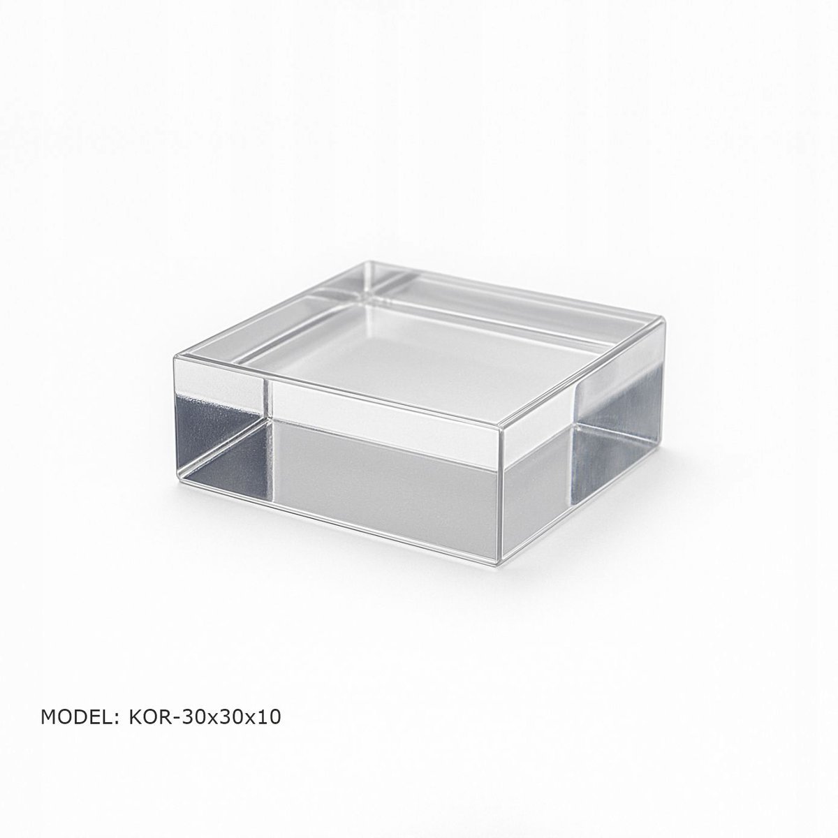 Podstawka, Stojak, Kostka z plexi 30x30x10mm na drobne towary, Ostre rogi