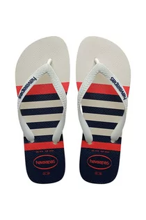 Buty dla dziewczynek - Havaianas japonki dziecięce TOP NAUTICAL kolor beżowy - grafika 1