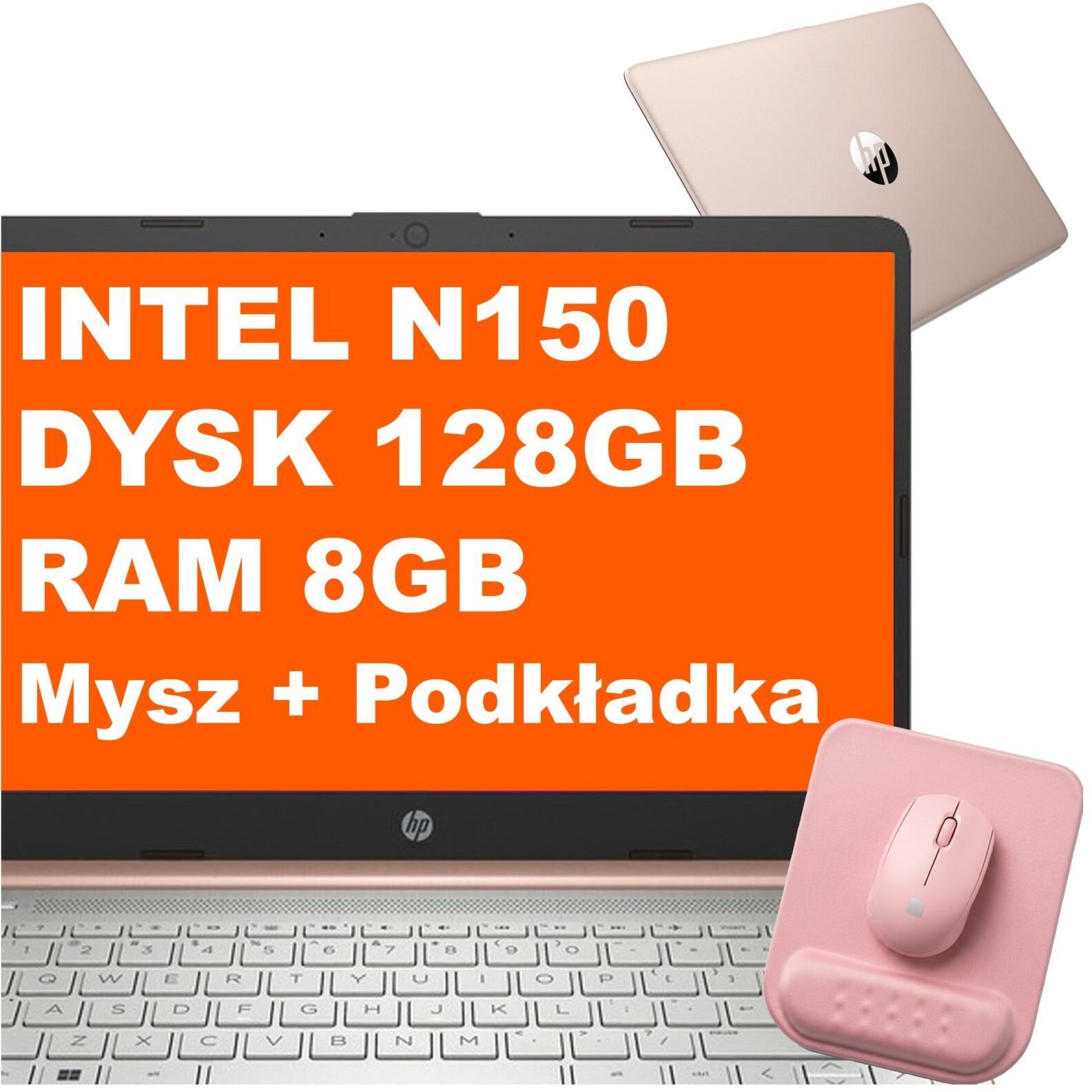 HP Stream 14-dq6015dx / B7FS4UA / Intel N / 8GB / 128GB / Intel UHD / HD / Win 11 / Mysz / Podkładka / Różowy