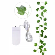 Sztuczne kwiaty - LAMPKI DEKORACYJNE SZTUCZNY BLUSZCZ ZIELONY OŚWIETLENIE LED DEKORACJA - miniaturka - grafika 1