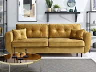 Sofy i kanapy - Złota Kanapa Welurowa Z Pojemnikiem Na Pościel I Funkcją Spania - miniaturka - grafika 1