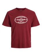 Koszulki męskie - Jack & Jones Koszulka w kolorze czerwonym - miniaturka - grafika 1